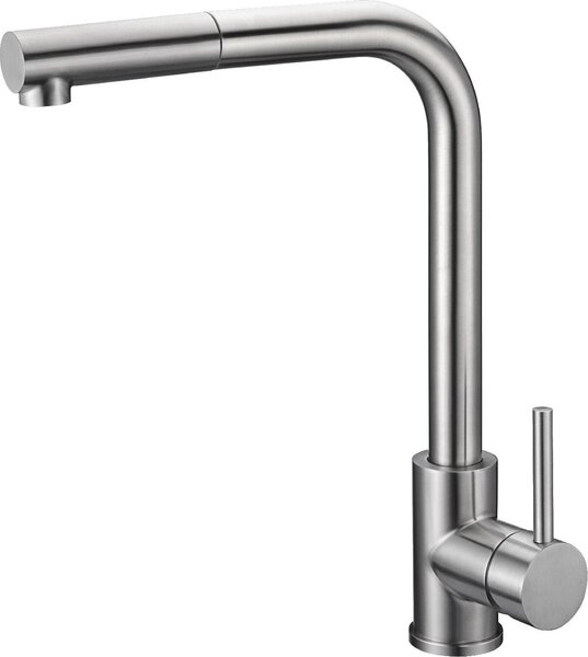 IMEX Rubinetto Cucina Miscelatore con Doccetta Estraibile Monocomando colore Acciaio Inox - GCE006/AC Moscu