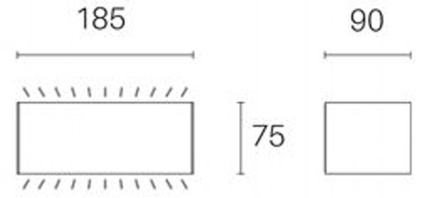 Applique Da Esterno Contemporanea Box Alluminio E Vetro Grigio Led 12W 4000K