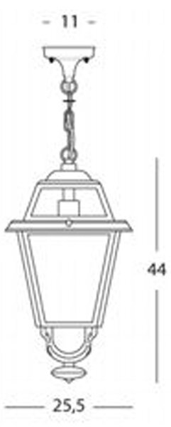 Lampada A Sospensione Da Esterno Contemporanea Elegance Alluminio E Vetro Grigio 1 Luce E27