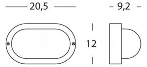 Plafoniera Da Esterno Echo Ovale Termoplastica E Vetro Bianco 1 Luce E27