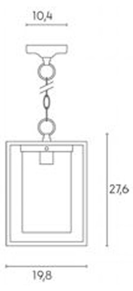 Lampada A Sospensione Da Esterno Domus Alluminio E Termoplastica Bianco 1 Luce E27