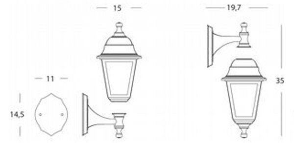 Applique Da Esterno Devil Termoplastica E Vetro Nero 1 Luce E27