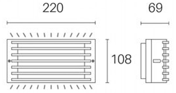 Applique Da Esterno Moderna Grid Alluminio E Termoplastica Caffè Led 10W 4000K
