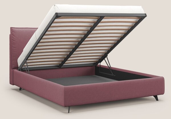 Nives letto imbottito contenitore sfoderabile in microfibra velluto im