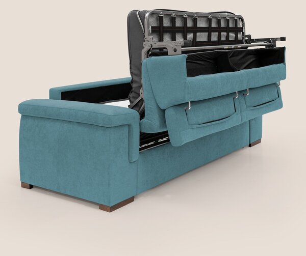 Giunone divano letto con materasso alto 18 cm e poggiatesta reclinabil