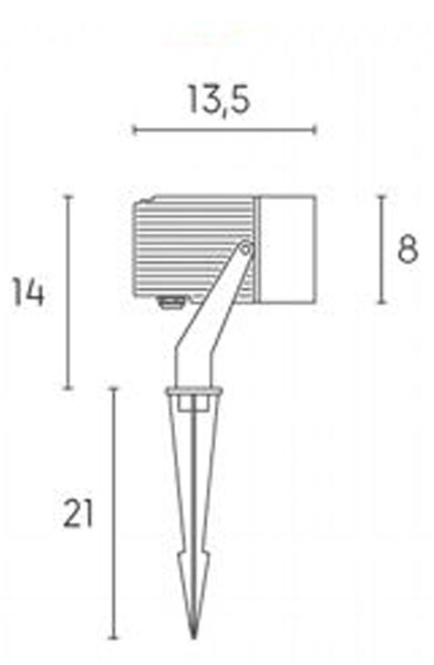Faretto Da Esterno Moderno Tube Alluminio E Vetro Grigio Led 12W 4000K