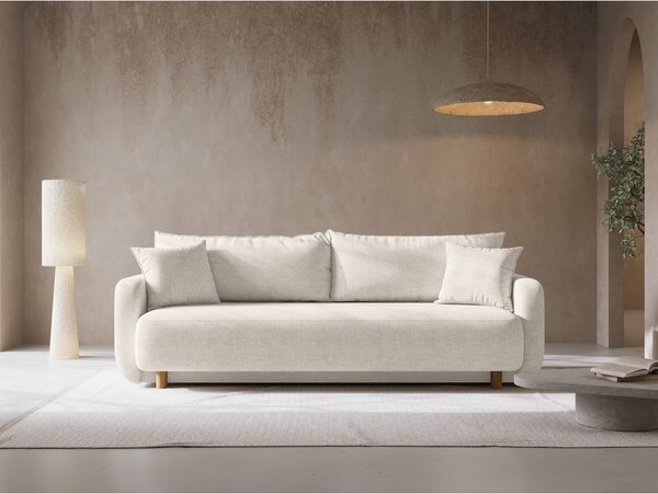 Divano color crema allungabile con contenitore 231 cm Elen – Micadoni