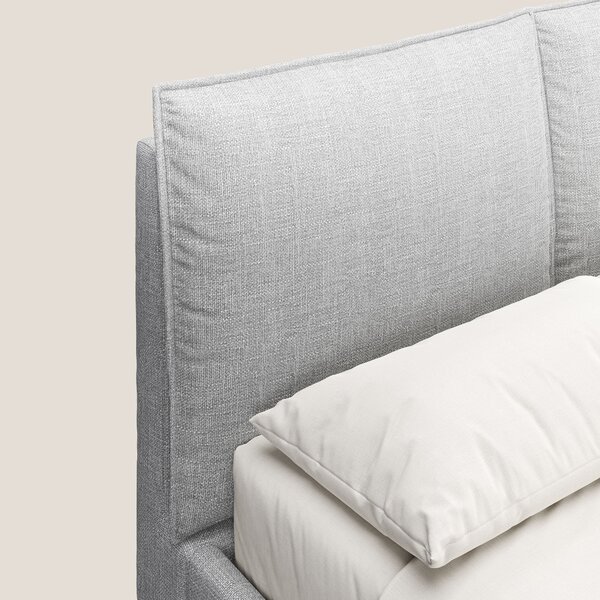 Cloe letto imbottito con piedi in metallo sfoderabile in tessuto fiamm