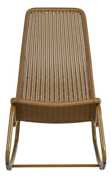 Poltrona da esterno giallo ocra in rattan artificiale Tom – WOOOD