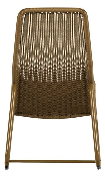 Poltrona da esterno giallo ocra in rattan artificiale Tom – WOOOD