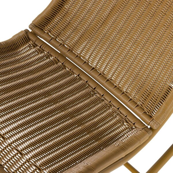 Poltrona da esterno giallo ocra in rattan artificiale Tom – WOOOD