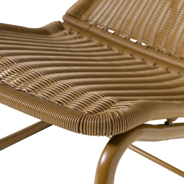 Poltrona da esterno giallo ocra in rattan artificiale Tom – WOOOD