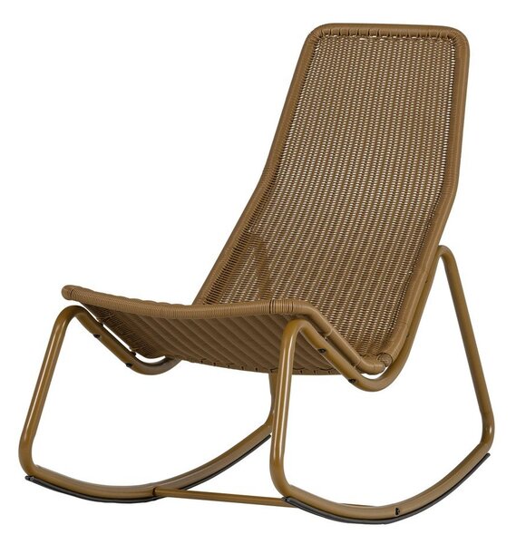 Poltrona da esterno giallo ocra in rattan artificiale Tom – WOOOD