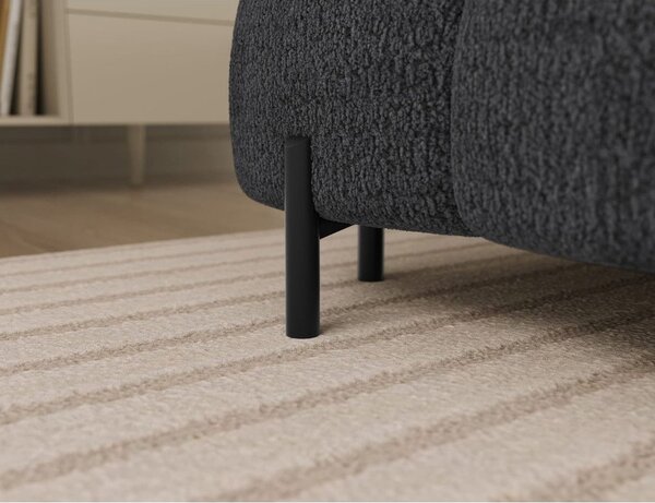 Divano angolare grigio scuro allungabile (con penisola a destra/a U) con rivestimento in bouclé Feraria – ELTAP