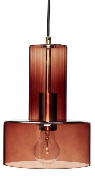 Lampada a sospensione Hübsch, Ripple, dimmerabile, Marrone / Ruggine, Sala da pranzo, Vetro, Design