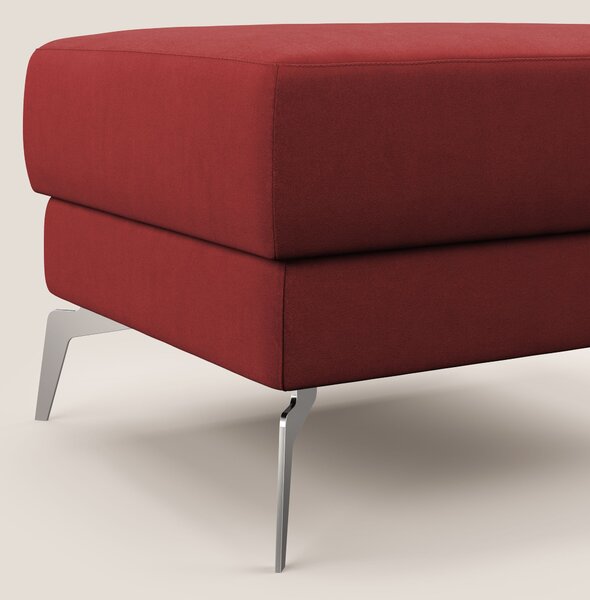 Star Pouf con piedini alti in microfibra impermeabile T11 rosso