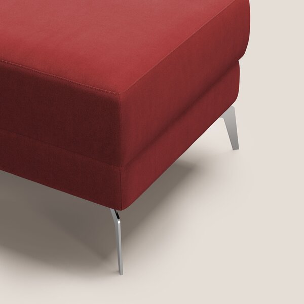 Star Pouf con piedini alti in microfibra impermeabile T11 rosso