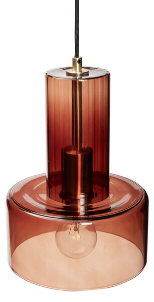 Lampada a sospensione Hübsch, Ripple, dimmerabile, Marrone / Ruggine, Sala da pranzo, Vetro, Design