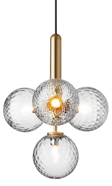 Lampada a sospensione Nuura Aps, Miira 4, dimmerabile, Dorato / Ottone, Soggiorno, Vetro, Design
