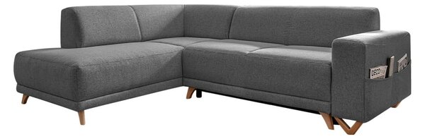Divano angolare grigio allungabile e con contenitore (penisola a sinistra/a L) Classy Sophie – Miuform