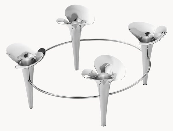 Portacandele in acciaio inossidabile Bloom, 4 candele