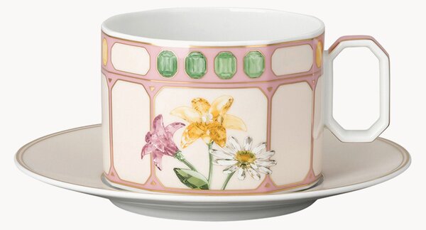 Tazza e piattino in porcellana Swarovski Idyllia 2 pz
