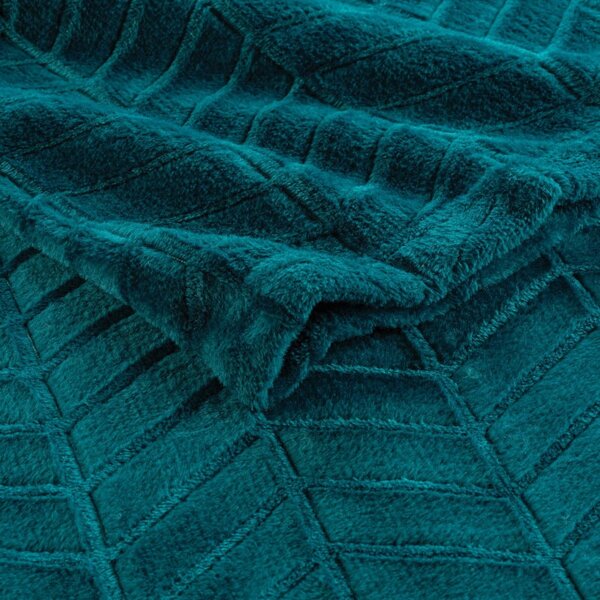 Copriletto blu in microflanella 180x220 cm Arya – douceur d'intérieur