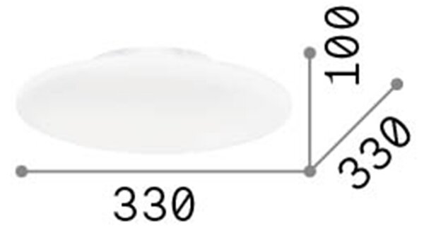 Plafoniera Moderna Smarties Vetro Bianco 1 Luce E27