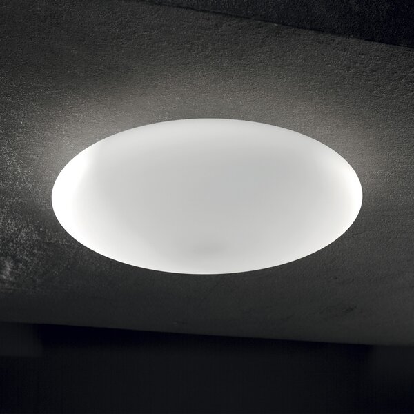 Plafoniera Moderna Smarties Vetro Bianco 1 Luce E27