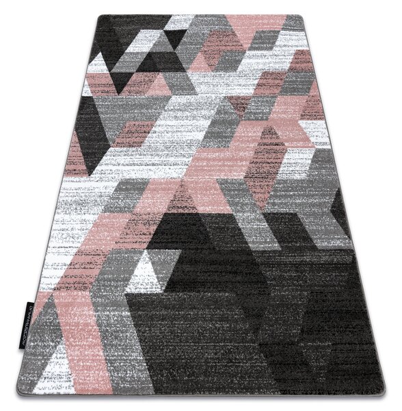 Tappeto INTERO TECHNIC 3D quadri triangoli rosa