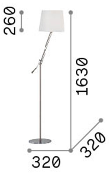 Piantana Moderna Regol Metallo Bianco 1 Luce E27