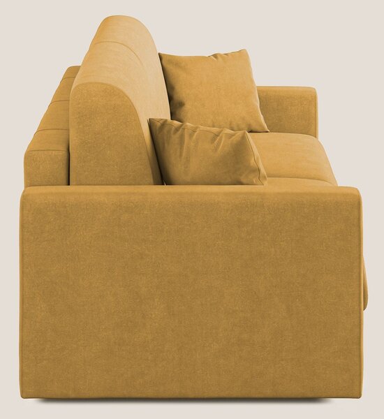 Chris Divano letto in microfibra smacchiabile T11 giallo