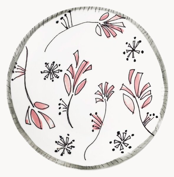 Set di 2 piatti da colazione Fiore Rosa