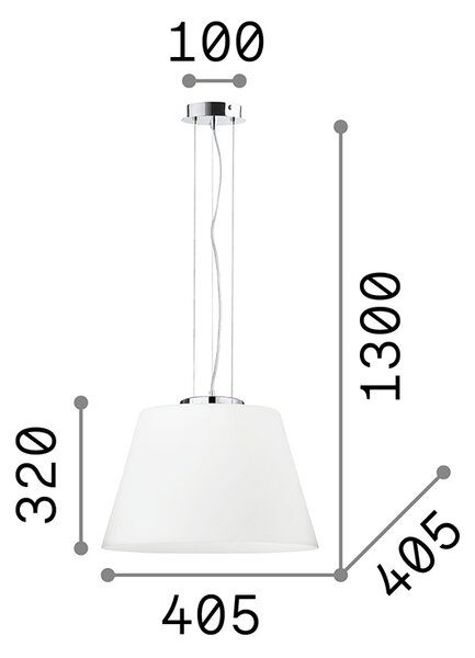 Sospensione Moderna Cylinder Metallo Bianco 1 Luce E27