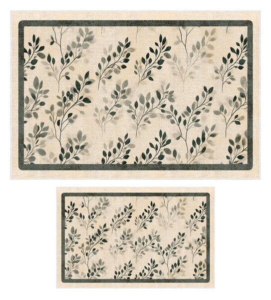 Set di tappetini per il bagno beige 2 pz 60x100 cm – Foutastic