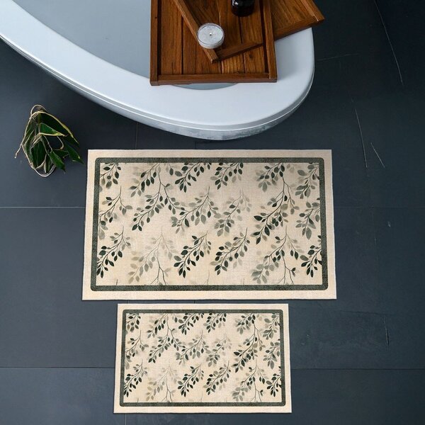 Set di tappetini per il bagno beige 2 pz 60x100 cm – Foutastic