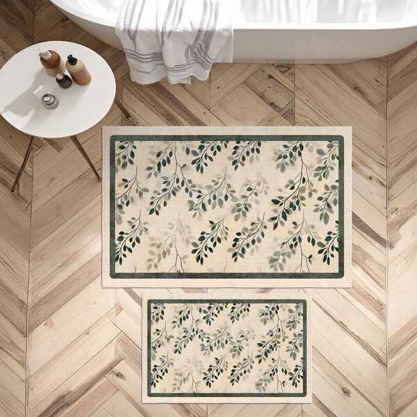 Set di tappetini per il bagno beige 2 pz 60x100 cm – Foutastic