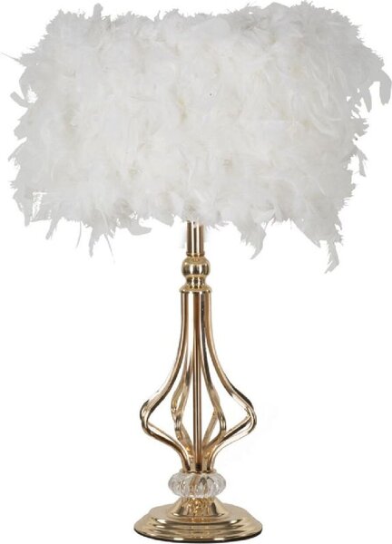 Mauro Ferretti Tarty Lampada da tavolo E27 25x54 cm Bianco-Oro