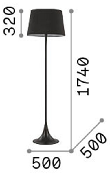 Piantana Moderna London Metallo Cromo 1 Luce E27
