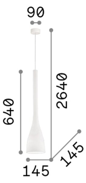 Sospensione Moderna Flut Vetro Nero 1 Luce E27 Big