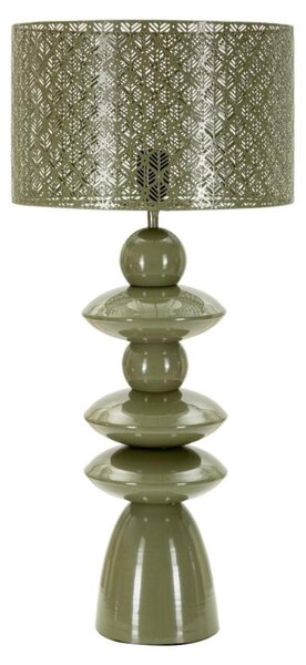 Mauro Ferretti Lampada da tavolo in metallo con Paralume Intagliato, Ø33x71 cm