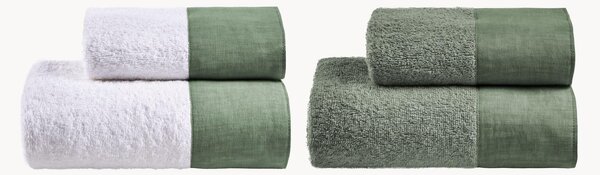 Set di 4 asciugamani in spugna di cotone Azul