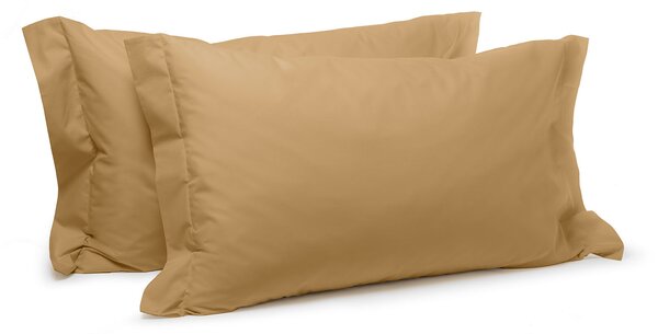 Coppia Di Federe STANDARD Percalle Tinta Unita CURRY Percalle Caleffi