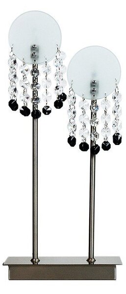 Lampada da tavolo LUXOR cromata-bianca 2xG4x20W con cristalli, dimensioni: 35x16x6 cm, IP20, Candellux