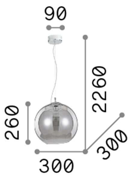 Sospensione Moderna Nemo Metallo Trasparente 1 Luce E27 D30Cm