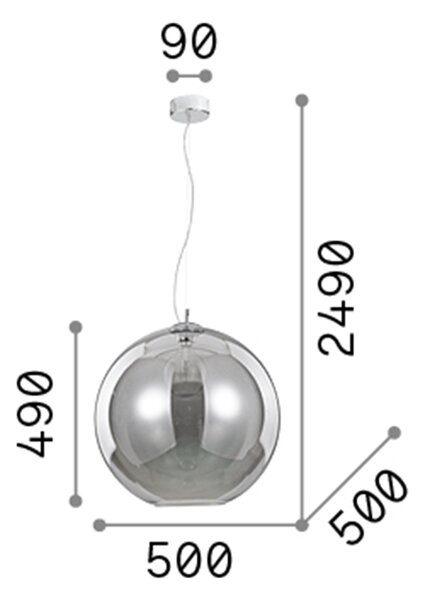 Sospensione Moderna Nemo Metallo Trasparente 1 Luce E27 D40Cm