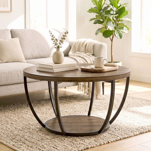 HOMCOM Tavolino da soggiorno con 2 ripiani, 80x80x43,8 cm, marrone e nero | Aosom Italy