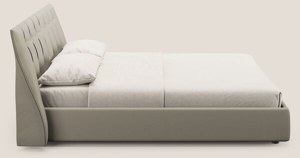 Clizia letto imbottito di design con vano contenitore in ecopelle impe