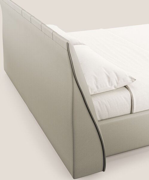 Clizia letto imbottito di design con vano contenitore in ecopelle impe