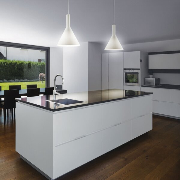 Sospensione Moderna Cocktail Vetro Bianco 1 Luce E27